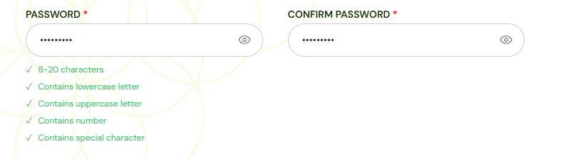 Creating Password